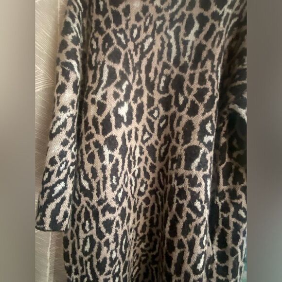 Joie Sweater Womens Sz Small Leopard Print Open Front Wool Mohair Blend Cardigan - Picture 10 of 11